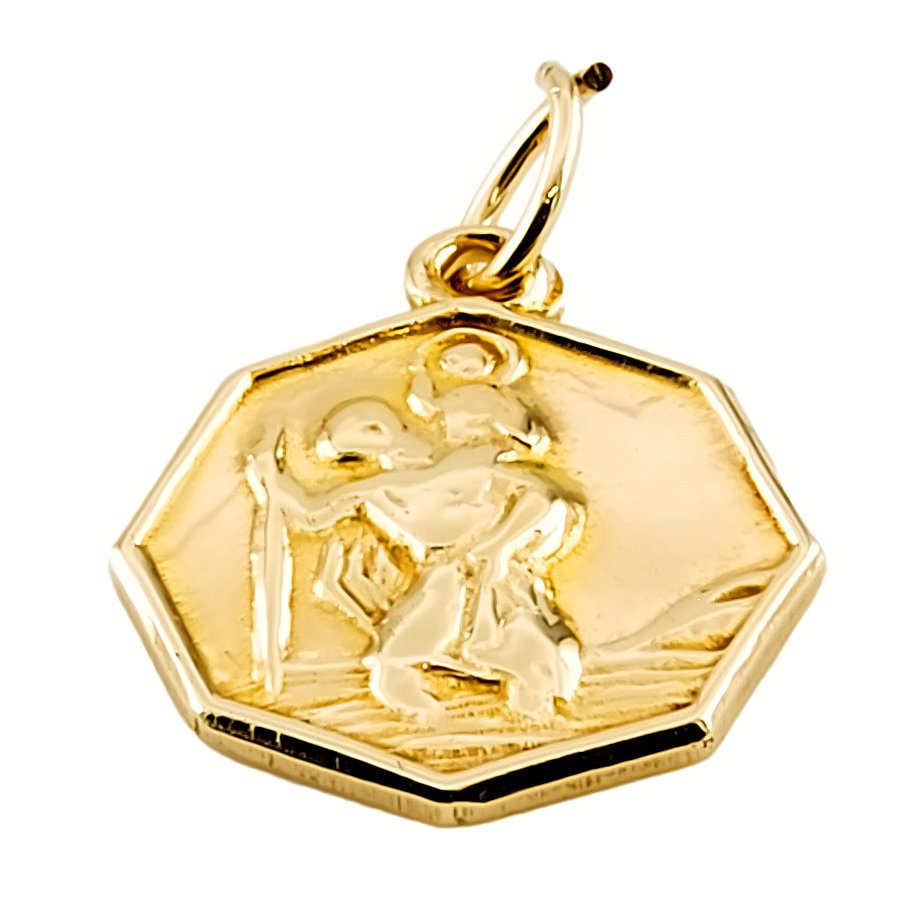 9ct gold 1.3g Vintage St Christopher Pendant